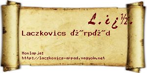 Laczkovics Árpád névjegykártya